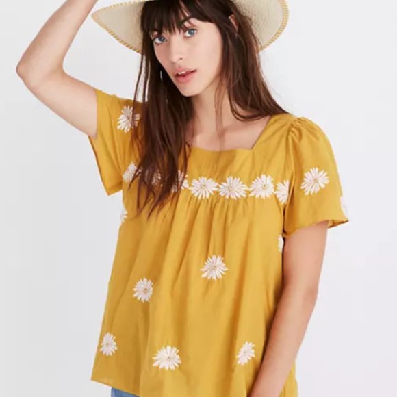 Madewell Floral embroidered Butterfly top - Picture 2 of 5